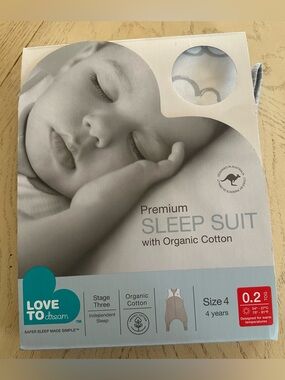 NWT Love To Dream Sleep Suit 0.2 TOG Clouds Unisex Stage Three Size 4